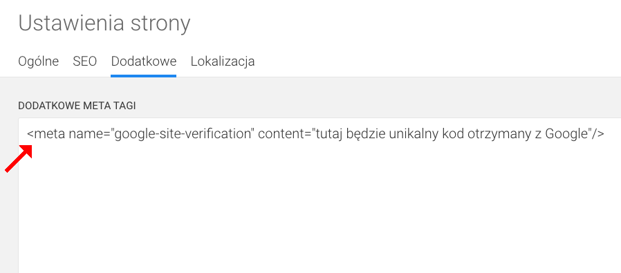 meta tagi google site verification